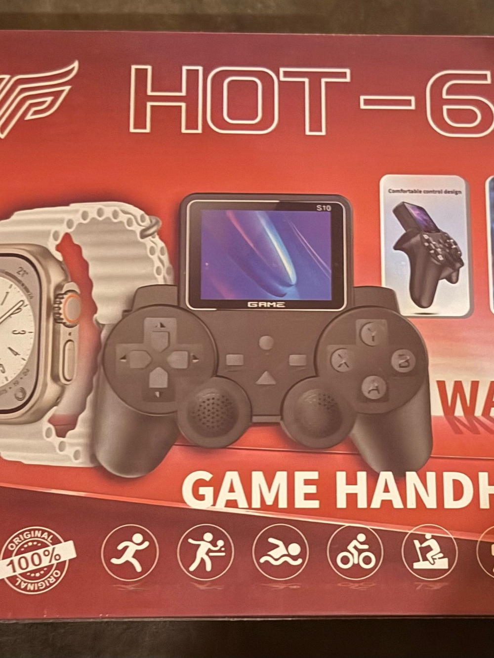 Black Handheld Game Console and watch combo - Portable Gaming